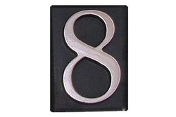 Cyfra 8 samoprzylepna 4,5cm tabliczka chrom