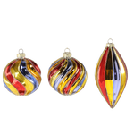 Bombka szklana 1sztuka Tęcza 8cm okrągła/podłużna 3wzory