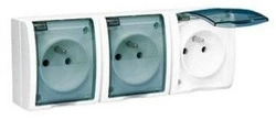 Gniazdo elektryczne potrójne Simon Aquarius białe