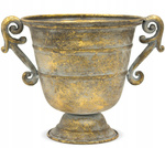 Wazon dekoracyjny metalowy złota patyna 25cm