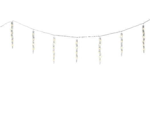 Sople 60LED Flesz 3,6m srebrny zimny biały