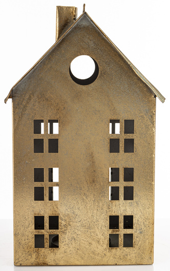 Domek metal złoty na t-light 36x21cm