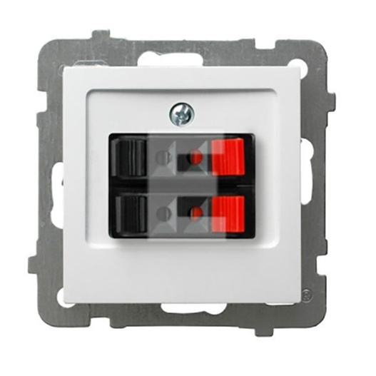 Gniazdo Głośnikowe Podwójne Biały Kontakt GG-2G/m/00 Ospel AS