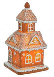 Domek ceramiczny z piernika LED brąz wieża 26 cm