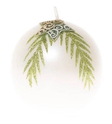 Świeca kula perłowa z dekorem 10cm