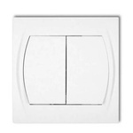 Włącznik świecznikowy podwójny Biały Logo Karlik