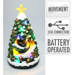 Choinka zielona LED ze scenką, pociąg w tunelu 38 cm