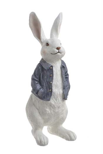 Zając biały szczotkowany w granatowej kurtce 30,5 cm
