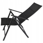Krzesło 7-pozycji aluminium czarne do 120kg 56x64cm