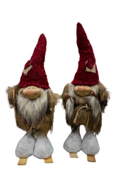 Skrzat na nartach futro, bordo czapka ON / ONA 37 cm 1 sztuka