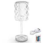 Lampka plastikowa z baterią USB 26cm kryształ kielich