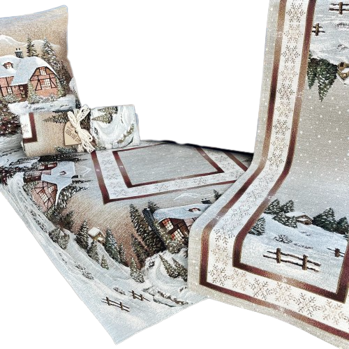 BN Bieżnik 45x180cm LAS DOMEK, złota nitka
