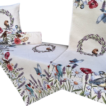 Bieżnik na stół Ptaszki 40x100cm Chenille 