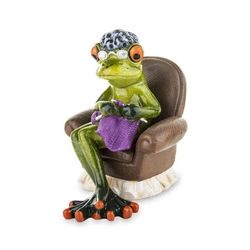 Figurka żaba babcia w fotelu 11cm