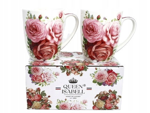 Kubki 2sztuki bordowo-różowe róże 400ml