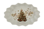 Miska ceramiczna choinka złote ranty 24x15,5cm