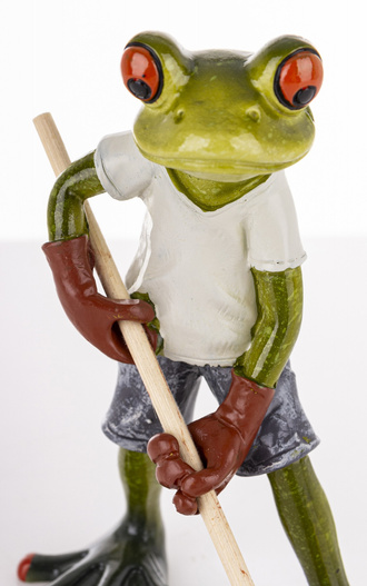 Figurka Żaba zielona z mopem 14cm