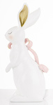 Figurka Królik biały z różową kokardą, złote uszy 31x12cm
