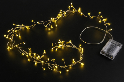 Lampki na baterie 100 LED ciepły biały