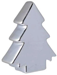 Choinka ceramiczna srebrna płaska 15x11x4cm