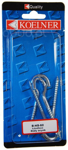 Haki sufitowe 6 x 65 mm 4 sztuki Koelner