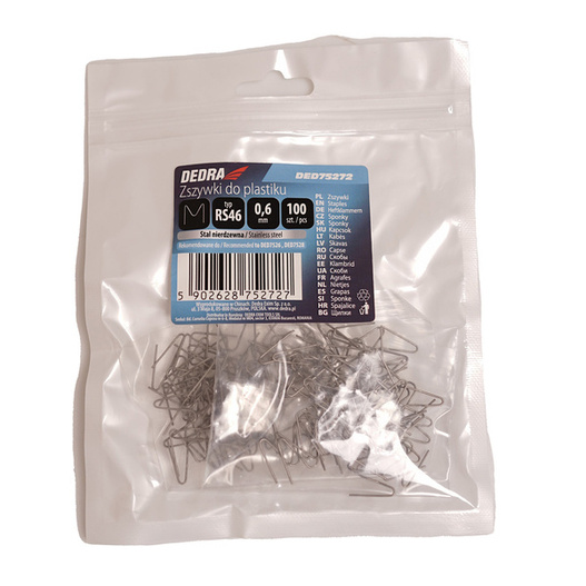 Zszywki do plastiku M RS18 100sztuk Dedra