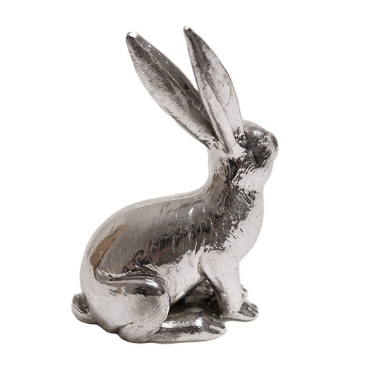 Figurka Zając siedzący srebrny 17,5cm