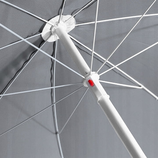 Parasol poliester średnica 240cm łamany szary 8 żeber