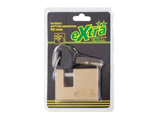 Kłódka mosiężna trzpieniowa EXTRA LOCK 60 mm