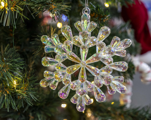Zawieszka akryl śnieżynka 12cm opal transparentna 3 wzory