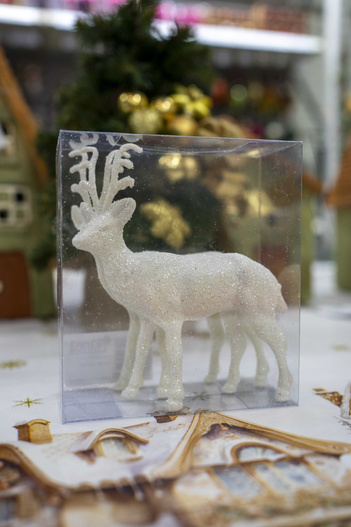 Renifer biały komplet 2 sztuki 14cm