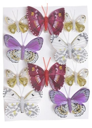 Motylki dekoracyjne na klipsie 10 sztuk mix kolorów