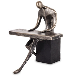 Figura Muzyk czarny patyna z keyboardem 18cm