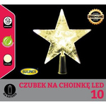 Czub na choinkę gwiazda 10LED biały ciepły 16cm