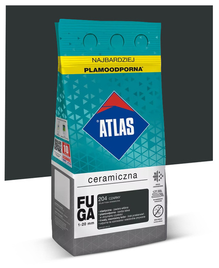 Fuga ceramiczna 1-20mm Atlas 204 czarny 5kg