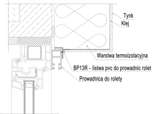 Listwa PVC dylatacyjna z siatką i uszczelką BP13R 250cm Szara