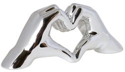 Dłonie ceramiczne srebrne 24x8x10,5cm