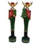 Renifer dekoracyjny ON w zielono-czerwonym mundurze 20,5 cm – 2 wzory