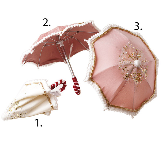 Ozdoba do wnętrz  aksamitna parasolka 22cm 