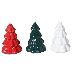 Choinka ceramiczna czerwona/zielona/biała 7 cm