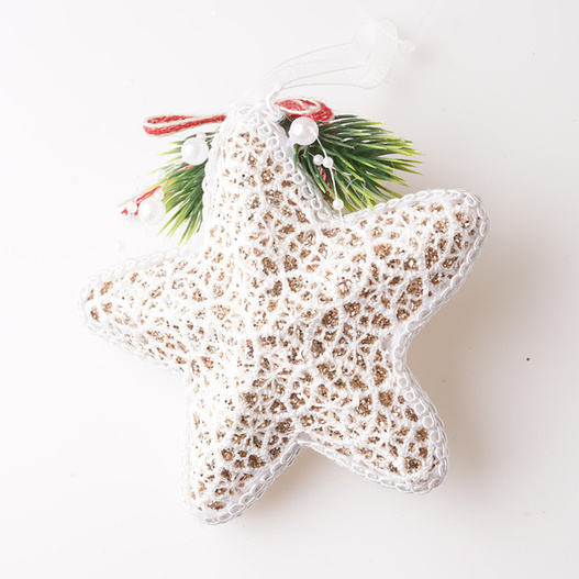 Zawieszka koronka gwiazda 12cm gałązka świerku