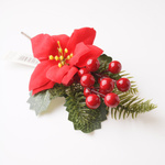 PIK Gałązka świąteczna poinsecja czerwone owoce