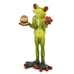 Figurka Żaba z hamburgerem i jabłkiem 15,5cm