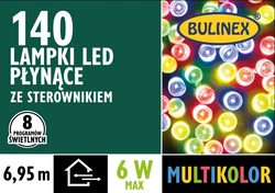 Lampki zew/wew 140LED płynące 8 prograrmów multikolor 6,9m