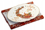 Półmisek ceramiczny Mikołaj w saniach 36x24cm