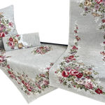 Bieżnik na stół Szare Róże 40x100cm Chenille