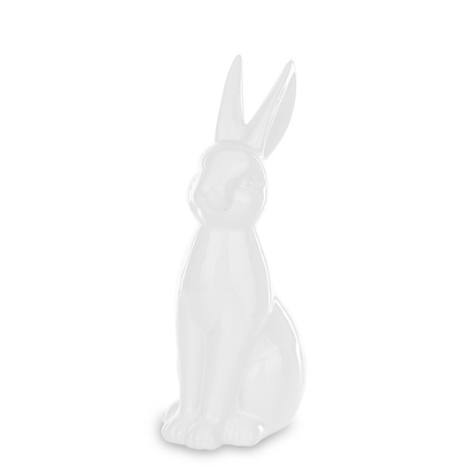 Figurka Królik ceramiczny biały siedzący 23cm