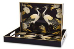 Taca LAKA czarna biało-czarno-złote PAWIE 35x25cm