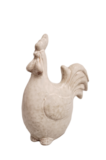 Figurka Kogut ceramiczny beżowy cieniowany 19x23cm