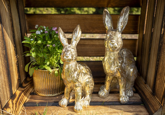 Zając złoty przycierany siedzący 32x24cm